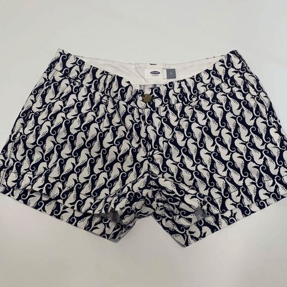 Old Navy Navy White Seahorse Chino Short - Picture 1 of 5